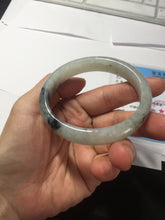 Load image into Gallery viewer, 51.5mm certified Type A 100% Natural icy watery light green white oval Jadeite Jade bangle BS65-7412
