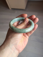 Load image into Gallery viewer, 55.7mm certified 100% natural type A green/yellow/gray jadeite jade bangle AU53-0246