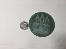 Load image into Gallery viewer, 52.5mm 100% natural blue/gray with fly snow Guatemala  jadeite jade Guanyin (观音) safe and sound pendant/worry stone/decor AA25