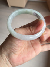 Load image into Gallery viewer, 47.5mm certified 100% natural Type A icy watery green white  oval jadeite jade bangle BP46-9356