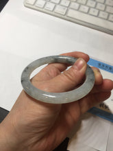 Load image into Gallery viewer, 54.7mm certified Type A 100% Natural icy watery light green with green floating flowers round cut Jadeite Jade bangle BK136-7343