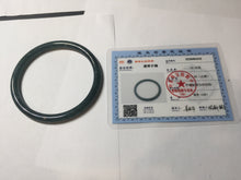 Load image into Gallery viewer, 59.8mm Certified Type A 100% Natural light green/blue/gray Guatemala slim round cut Jadeite bangle BP208-1019