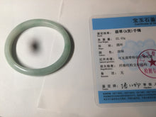 Load image into Gallery viewer, 49mm certified 100% natural Type A light green/white oval jadeite jade bangle BG27-5447