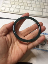 Load image into Gallery viewer, 59.8mm Certified Type A 100% Natural light green/blue/gray Guatemala slim round cut Jadeite bangle BP208-1019