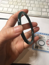 Load image into Gallery viewer, 59.8mm Certified Type A 100% Natural light green/blue/gray Guatemala slim round cut Jadeite bangle BP208-1019