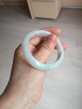 Load image into Gallery viewer, 47.5mm certified 100% natural Type A icy watery green white  oval jadeite jade bangle BP46-9356