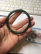 Load image into Gallery viewer, 59.8mm Certified Type A 100% Natural light green/blue/gray Guatemala slim round cut Jadeite bangle BP208-1019