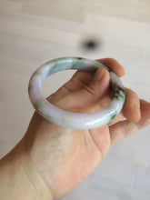 Load image into Gallery viewer, 56.3mm certified 100% natural Type A dark green/purple  jungle camouflage color jadeite jade bangle AX77-5285