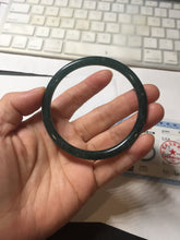 Load image into Gallery viewer, 59.8mm Certified Type A 100% Natural light green/blue/gray Guatemala slim round cut Jadeite bangle BP208-1019