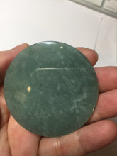 Load image into Gallery viewer, 52.5mm 100% natural blue/gray with fly snow Guatemala  jadeite jade Guanyin (观音) safe and sound pendant/worry stone/decor AA25