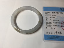 Load image into Gallery viewer, 57.5mm Certified Type A 100% Natural icy watery white purple black brown seaweeds and golden sand Jadeite Jade bangle H160-7068