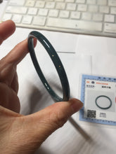 Load image into Gallery viewer, 60.2mm Certified Type A 100% Natural light green/blue/gray Guatemala slim round cut Jadeite bangle BP209-1026