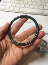 Load image into Gallery viewer, 60.2mm Certified Type A 100% Natural light green/blue/gray Guatemala slim round cut Jadeite bangle BP209-1026