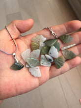 Load image into Gallery viewer, 18x11mm Type A 100% icy watery natural green blue purple white seashell/wing jadeite Jade Pendant necklace group F156