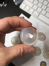 Load image into Gallery viewer, 27-32mm 100% natural icy clear light yellow/white/clear agate safety guardian donut pendant CB79