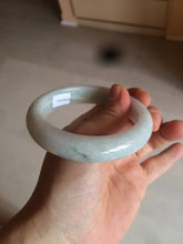 Load image into Gallery viewer, 58.3mm Certified 100% natural Type A light green/white chubby jadeite jade bangle BF78-4501