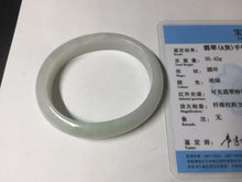 Load image into Gallery viewer, 47.5mm certified 100% natural Type A icy watery green white  oval jadeite jade bangle BP46-9356