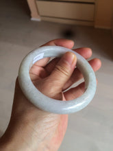 Load image into Gallery viewer, 58.3mm Certified 100% natural Type A light green/white chubby jadeite jade bangle BF78-4501