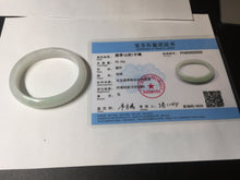 Load image into Gallery viewer, 47.5mm certified 100% natural Type A icy watery green white  oval jadeite jade bangle BP46-9356