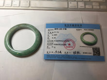 Load image into Gallery viewer, 54.8mm Certified Type A 100% Natural sunny green gray Jadeite Jade bangle PA120-9887
