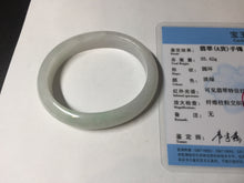 Load image into Gallery viewer, 47.5mm certified 100% natural Type A icy watery green white  oval jadeite jade bangle BP46-9356
