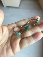 Load image into Gallery viewer, 100% natural type A icy watery green dark green four-prong jadeite jade ring group BP144