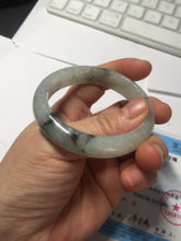 Load image into Gallery viewer, 51.5mm certified Type A 100% Natural icy watery light green white oval Jadeite Jade bangle BS65-7412