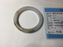 Load image into Gallery viewer, 57.5mm Certified Type A 100% Natural icy watery white purple black brown seaweeds and golden sand Jadeite Jade bangle H161-7033