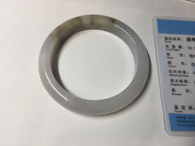 Load image into Gallery viewer, 57.5mm Certified Type A 100% Natural icy watery white purple black brown seaweeds and golden sand Jadeite Jade bangle H161-7033