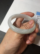 Load image into Gallery viewer, 47.5mm certified 100% natural Type A icy watery green white  oval jadeite jade bangle BP46-9356
