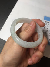 Load image into Gallery viewer, 47.5mm certified 100% natural Type A icy watery green white  oval jadeite jade bangle BP46-9356
