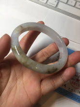 Load image into Gallery viewer, 57.5mm Certified Type A 100% Natural icy watery white purple black brown seaweeds and golden sand Jadeite Jade bangle H161-7033