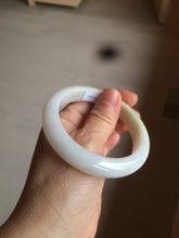 Load image into Gallery viewer, 54.5mm Certified 100% natural Type A sunny green/yellow/white jadeite jade bangle L148-5353