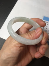 Load image into Gallery viewer, 47.5mm certified 100% natural Type A icy watery green white  oval jadeite jade bangle BP46-9356
