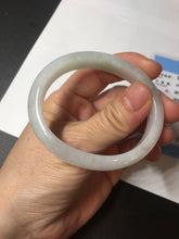 Load image into Gallery viewer, 47.5mm certified 100% natural Type A icy watery green white  oval jadeite jade bangle BP46-9356
