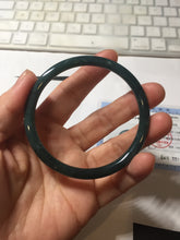 Load image into Gallery viewer, 58.8mm Certified Type A 100% Natural light green/blue/gray Guatemala slim round cut Jadeite bangle BP210-1021