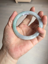 Load image into Gallery viewer, 56.5mm certified 100% natural type A white/light green white purple jadeite jade bangle AH107-0546