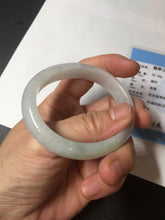 Load image into Gallery viewer, 47.5mm certified 100% natural Type A icy watery green white  oval jadeite jade bangle BP46-9356