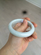 Load image into Gallery viewer, 58.3mm Certified 100% natural Type A light green/white chubby jadeite jade bangle BF78-4501