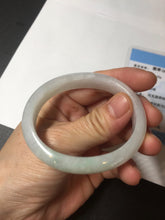 Load image into Gallery viewer, 47.5mm certified 100% natural Type A icy watery green white  oval jadeite jade bangle BP46-9356
