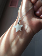 Load image into Gallery viewer, Type A 100% Natural light green/white jadeite Jade star Pendant necklace group F135 Add on item
