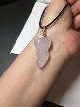 Load image into Gallery viewer, 100% natural icy transparent White/clear Chalcedony fox pendant CB80