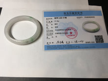 Load image into Gallery viewer, 47mm certified 100% natural Type A icy watery sunny green white oval jadeite jade bangle BP47-9362