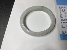 Load image into Gallery viewer, 47mm certified 100% natural Type A icy watery sunny green white oval jadeite jade bangle BP47-9362