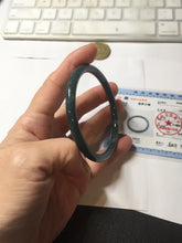 Load image into Gallery viewer, 59mm Certified Type A 100% Natural light green/blue/gray Guatemala slim round cut Jadeite bangle BP211-1014