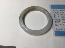 Load image into Gallery viewer, 57.5mm Certified Type A 100% Natural icy watery white purple black brown seaweeds and golden sand Jadeite Jade bangle H161-7033