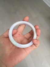 Load image into Gallery viewer, 57.5mm certified Type A 100% Natural light green purple white slim Jadeite Jade bangle BQ72-4938