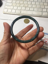 Load image into Gallery viewer, 58.8mm Certified Type A 100% Natural light green/blue/gray Guatemala slim round cut Jadeite bangle BP212-1033