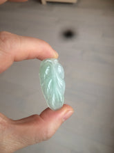 Load image into Gallery viewer, Certified type A 100% Natural icy watery green Jadeite Jade leaf pendant BH59-5-2611
