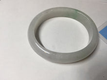 Load image into Gallery viewer, 47mm certified 100% natural Type A icy watery sunny green white oval jadeite jade bangle BP47-9362